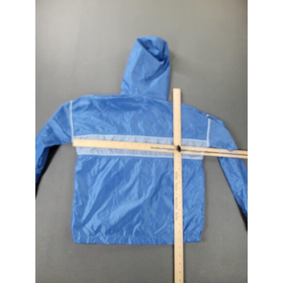 Vintage Nike Jacket Mens Medium Blue Hooded Half Zip Windbreaker Anorak 90s - Picture 11 of 16